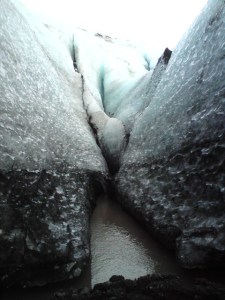 Glacial crevasse