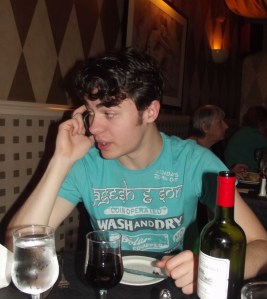 Birthday call  from his sister!