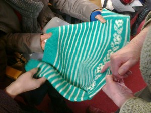 Sveta brought some of her beautiful knitting in for bag-time